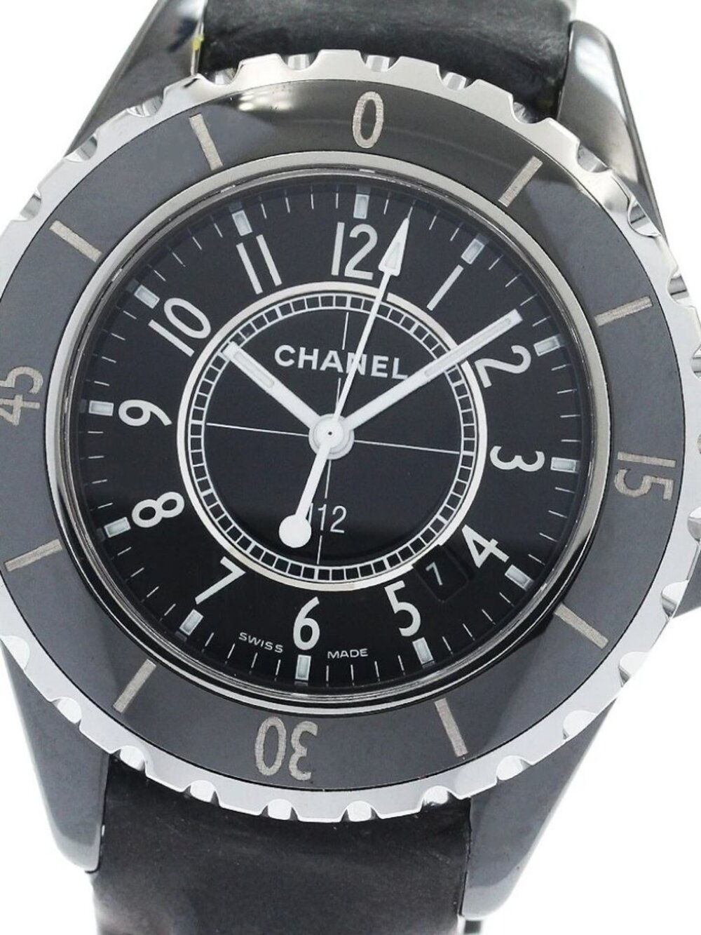 CHANEL J12 H0680 Black ceramic date black Dial Quartz Ladies Watch_946907